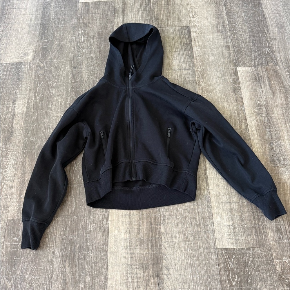 Old Navy Black Cropped Zip-Up Hoodie
